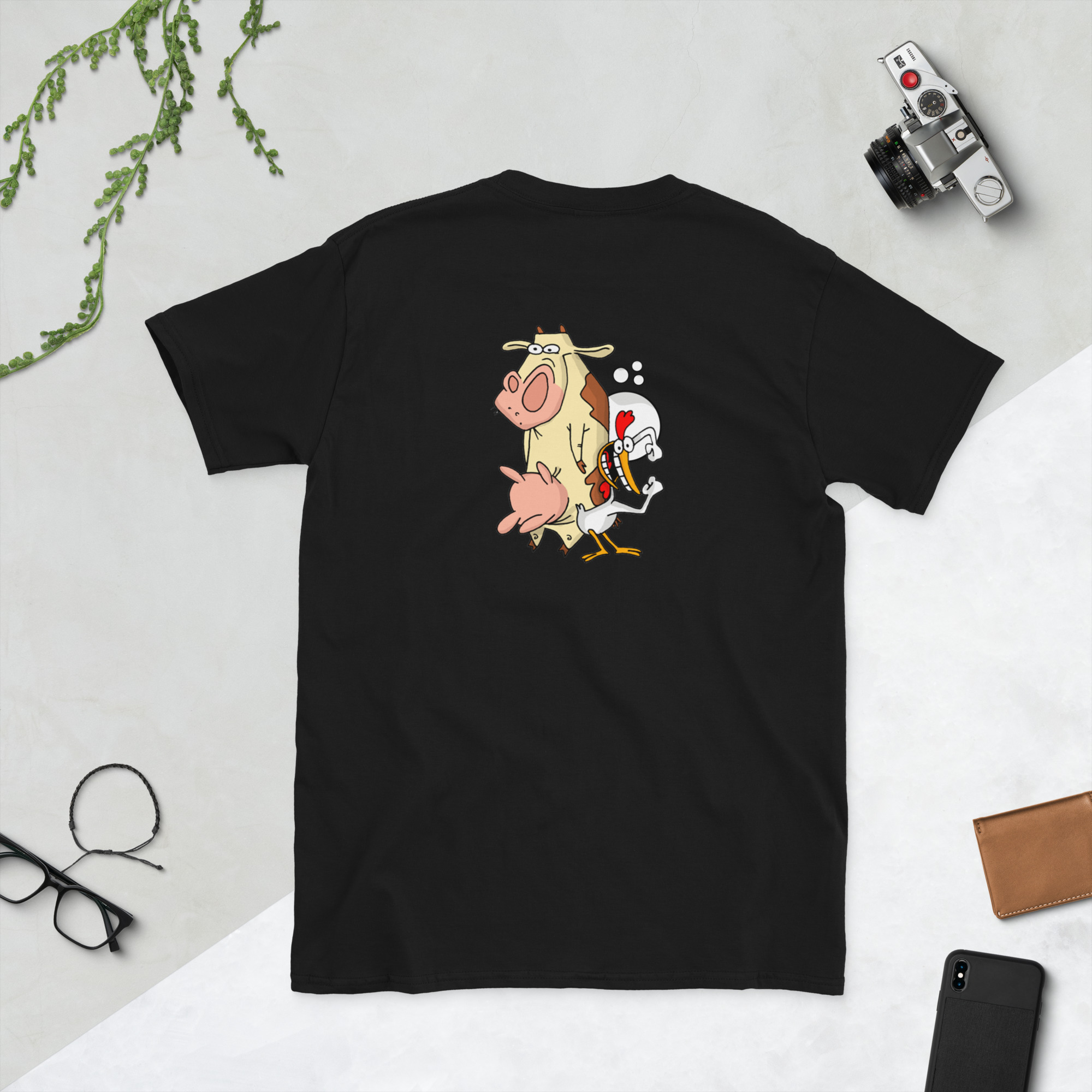 Camiseta Vaca e Frango - Frente e Verso